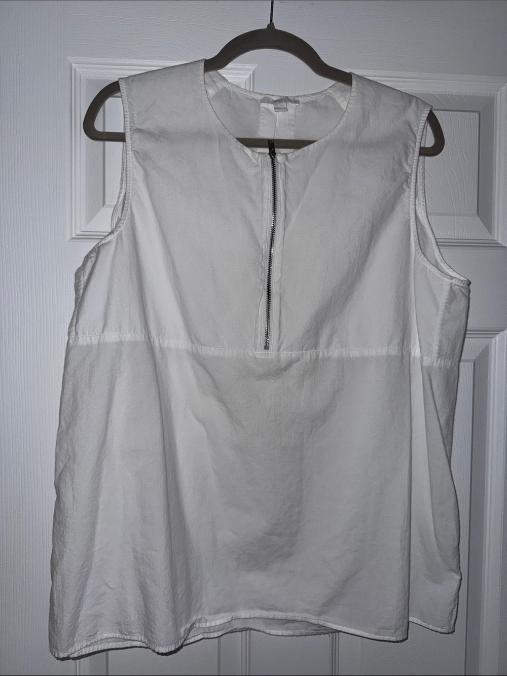 COS White Linen-Blend Tunic Top with Subtle Stitching